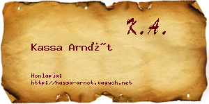 Kassa Arnót névjegykártya
